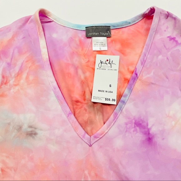 Jordon Taylor Top Multi-color Tie Dye Hooded Size Small - Picture 5 of 5